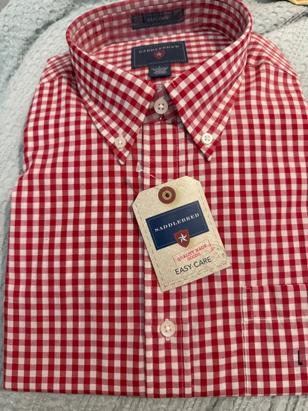 Saddlebred Red & White Checked Button-Down Shirt